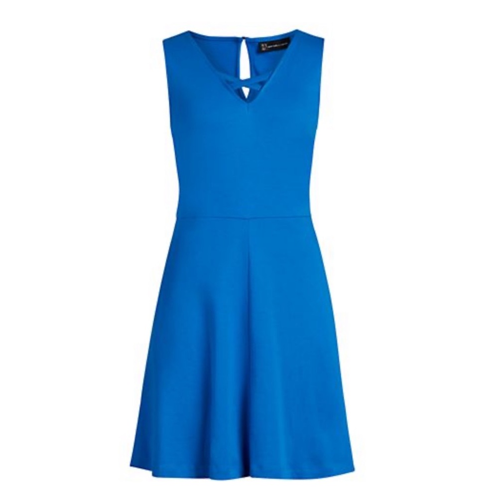 Lace-Up Cotton Fit and Flare Dress